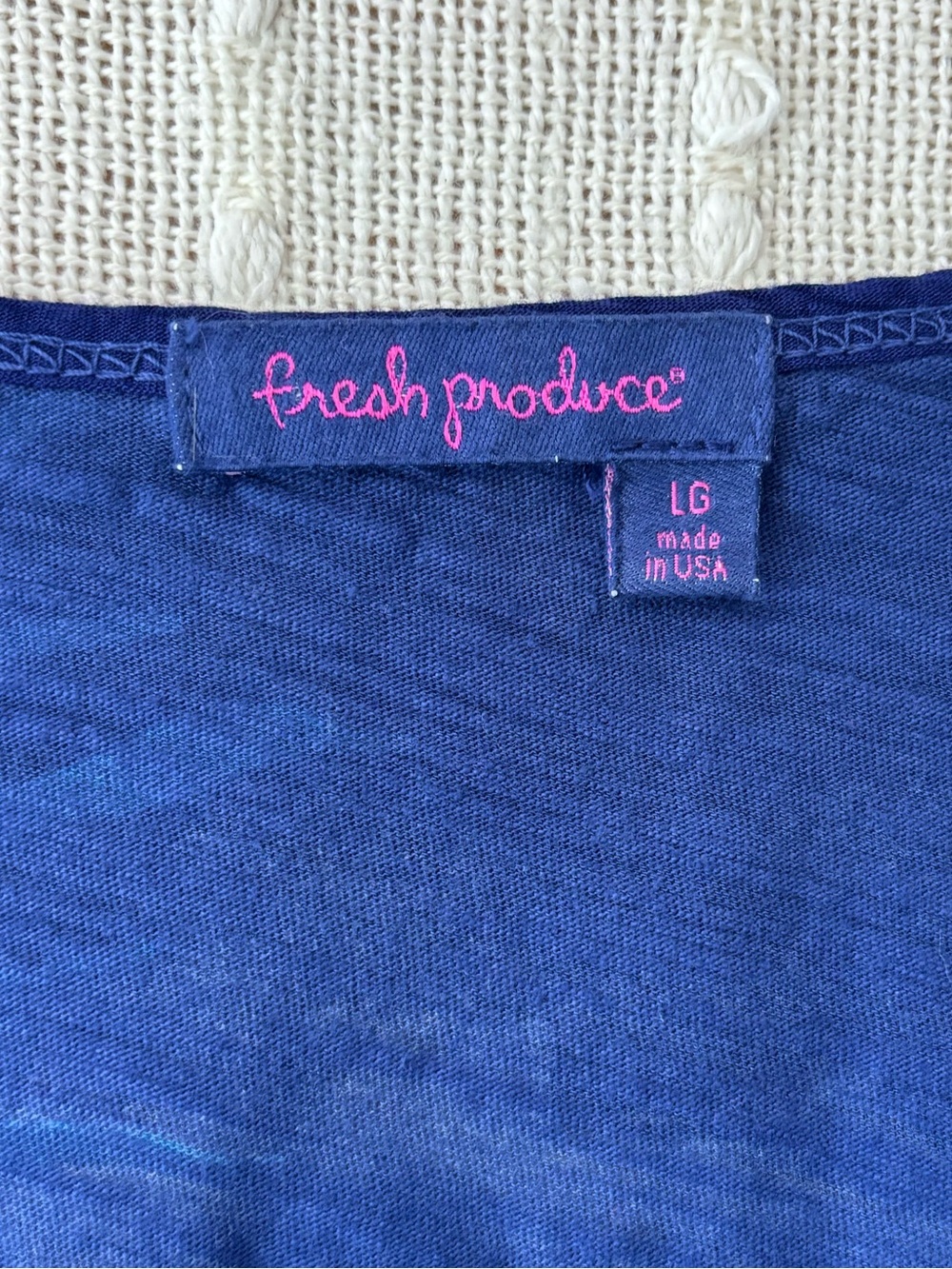 Fresh Produce Floral Tunic Top Blue 3/4 Sleeve Cotton Size Large Artsy - Picture 2 of 16